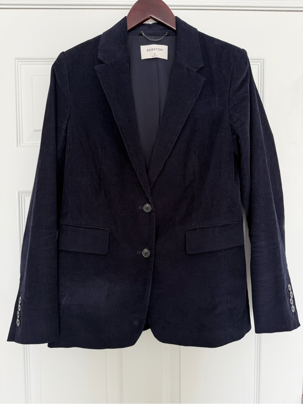 Aritzia Babaton Taylor Corduroy Two-Button Blazer Royal Navy Blue Size 10